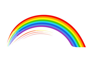 Colorful rainbow arc with brush strokes