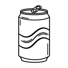soda, can, icon, vector, beverage, drink, outline, refreshment, cola, fizzy, tin, pop, carbonated, soft, container, packaging, cold, liquid, aluminum, illustration, graphic, clipart, silhouette, desig