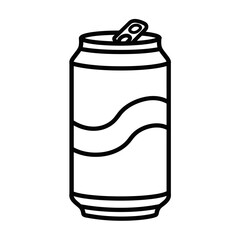 soda, can, icon, vector, beverage, drink, outline, refreshment, cola, fizzy, tin, pop, carbonated, soft, container, packaging, cold, liquid, aluminum, illustration, graphic, clipart, silhouette, desig