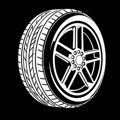 tire, wheel, icon, vector, rim, car, vehicle, auto, transportation, rubber, silhouette, outline, graphic, design, illustration, automotive, traction, tread, black, round, tool, part, motion, garage, s