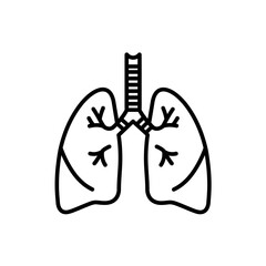 lungs, icon, vector, respiratory, system, anatomy, human, organ, outline, medical, health, biology, silhouette, graphic, design, illustration, breathing, bronchial, airways, chest, ribcage, oxygen, tr
