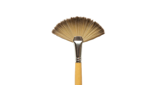 Artist paintbrush fan brush handle wooden.