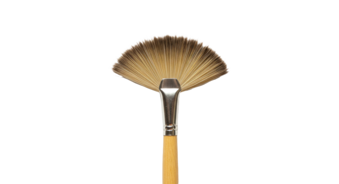 Artist paintbrush fan brush handle wooden.
