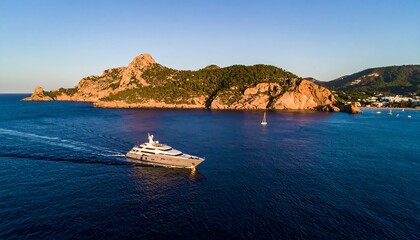 Luxurious yacht at sunset