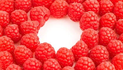 Fresh raspberries in a circle