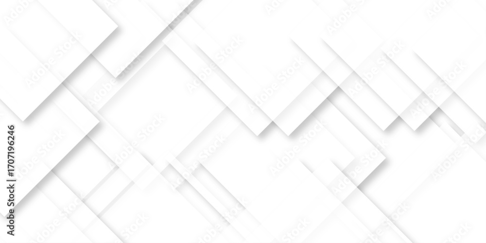 Poster modern abstract white background design with layers of textured white transparent material, minimal 