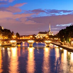Obraz premium Parisian cityscape at twilight