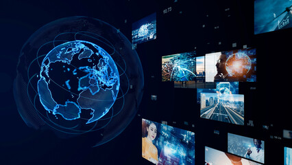 Planet earth and global digital contents concept