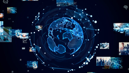 Planet earth and global digital contents concept
