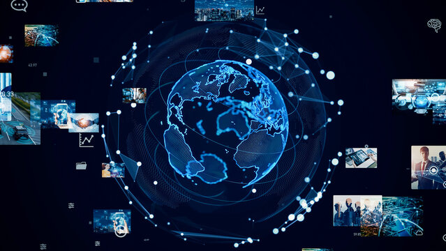 Planet earth and global digital contents concept