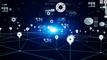 Cyber space and digital network concept.