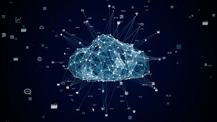 Cyber space and cloud computing concept.