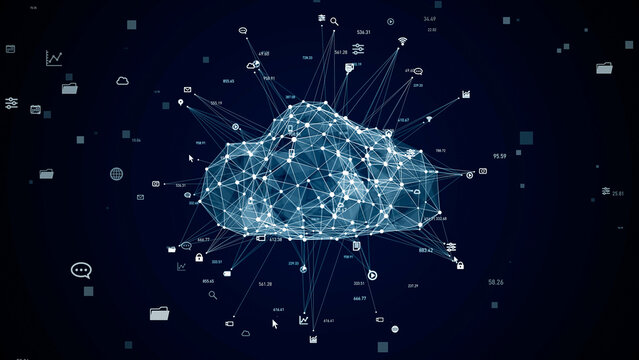 Cyber space and cloud computing concept.