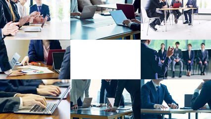 Various business scenes and digital technology