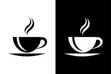 Coffee Cup Icon Silhouette. Paper Cup Vector Design in Black and White