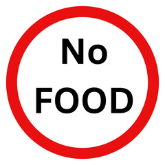 No Food Allowed Sign | Clean Zone Symbol for Restricted Eating Areas and Safety Compliance
