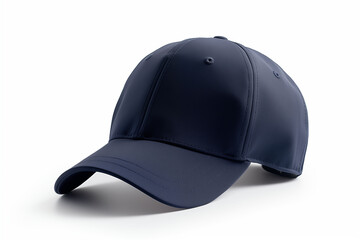 Fototapeta premium Navy blue baseball cap isolated on white background