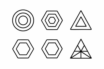 Abstract Geometric Patterns Icon Pack Minimalist Linear Vector Shapes