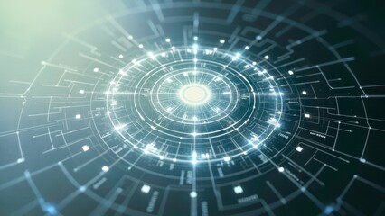 Fototapeta premium Blue glowing array technology art scene