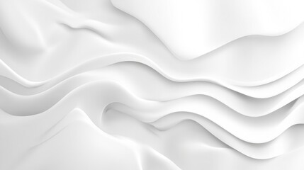 Fototapeta premium Abstract white drapery. Smooth, flowing folds. Soft, elegant curves. Light and airy. 3D render