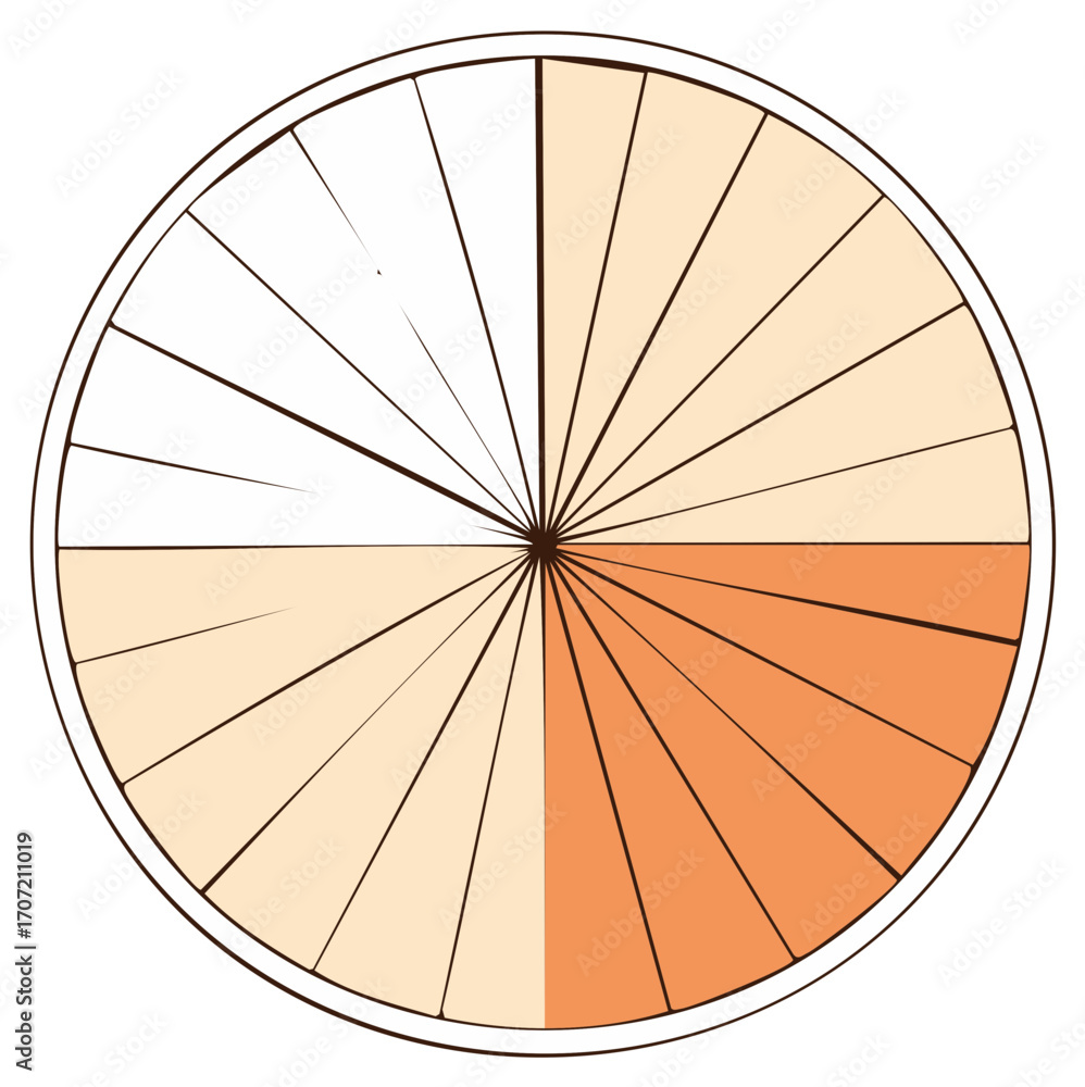 Poster abstract circular design with orange and peach segments