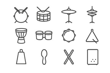 Shaker icons triangle tambourine vector cajón icon djembe percussion cowbell snare bass