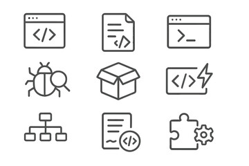 Code syntax lens box icons grid icon coding vector highlighter error underlining