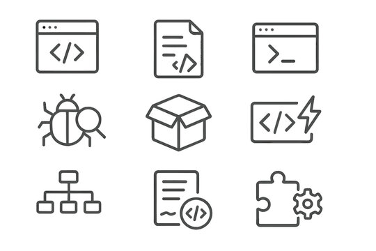 Code syntax lens box icons grid icon coding vector highlighter error underlining