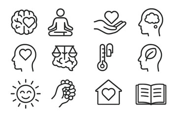 Hand smiling icon mental head pose health ball vector inside icons balanced