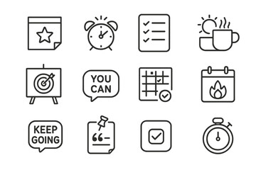 Pin calendar vector icons daily timer app checklist morning text icon spark