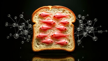 Fish filled bread gourmet art scene