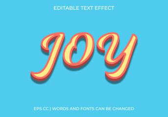 3D Joy Text Effect, Editable Typography Style