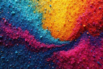 Vibrant abstract artwork created using a unique carpet painting technique Rich textures and bold colors showcase the innovative process and artistic expression , floor art, visual art, artwork