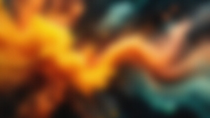 Blurred Abstract Flowing Waves of Yellow Orange and Teal Colors Keywords: abstract, background, blur, blurred, color, colorful, design, fluid, flow, flowing, gradient, graphic, light, motion