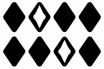 Geometric Abstract Line Icons Set Minimalist Black Outline Vector Collection