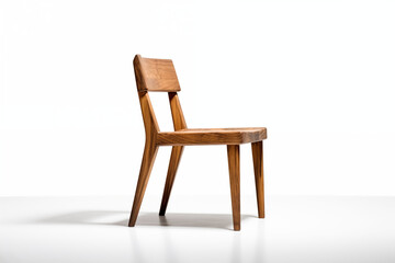 Fototapeta premium Side view of wooden chair isolated on white background