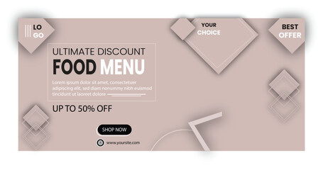 Fast food banner design vector template