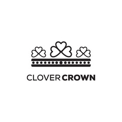 clover crown line art modern icon symbol