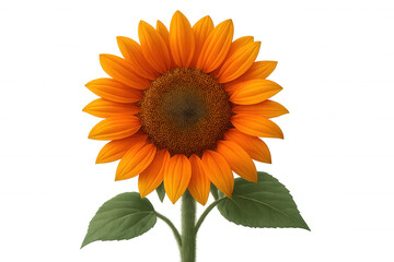 Sunflower blossom glowing with golden petals, radiating warmth against clean white backdrop, highlighting natural summer vibrancy