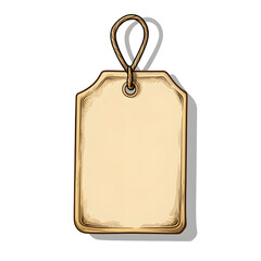 Blank Beige Vintage Paper Tag with Rope