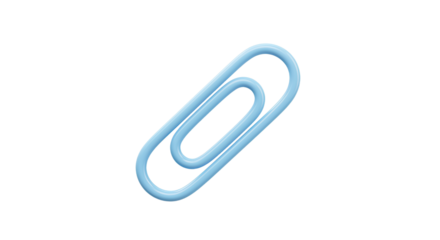 Blue paperclip office supply stationery.