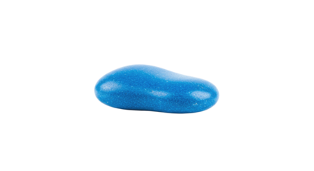 Blue rubber stress ball for hand exercise.
