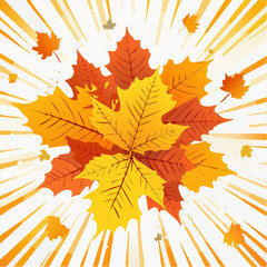 Autumn vector abstract design with maple leaves