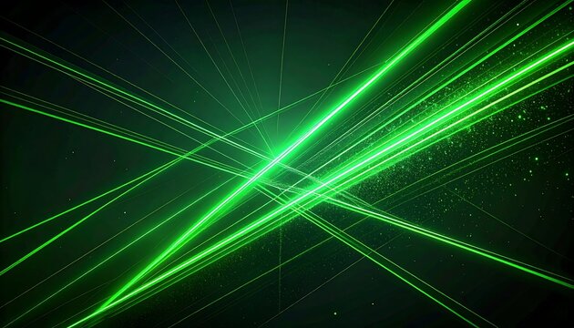 Abstract laser beams intersecting in a dark background
