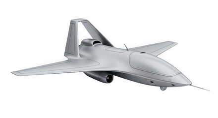 Modern military drone aircraft isolated on transparent background