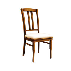 Wooden chair with light beige seat