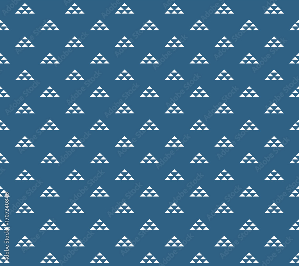 Poster seamless vector pattern with repeating geometric triangles abstract blue background minimal design r