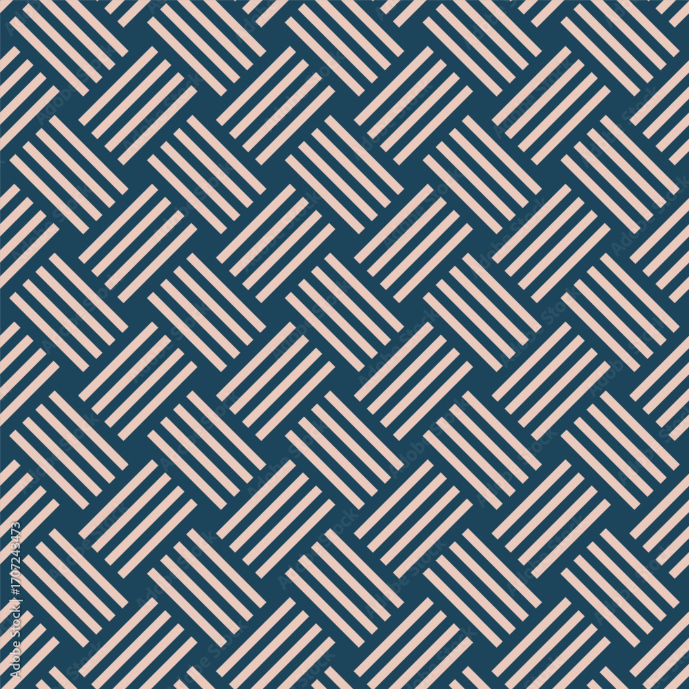 Aufkleber seamless vector pattern geometric abstract background with diagonal square striped shapes navy blue 