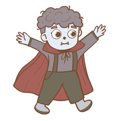 Cute Boy Dressed as Bat Vampire for Halloween Party