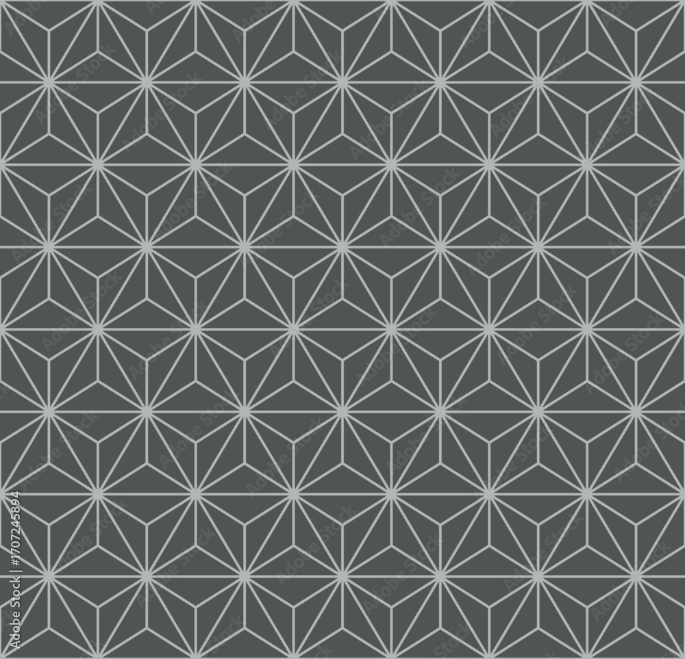 Poster seamless vector pattern with abstract geometric cubes hexagon grid, futuristic optical 3d illusion b